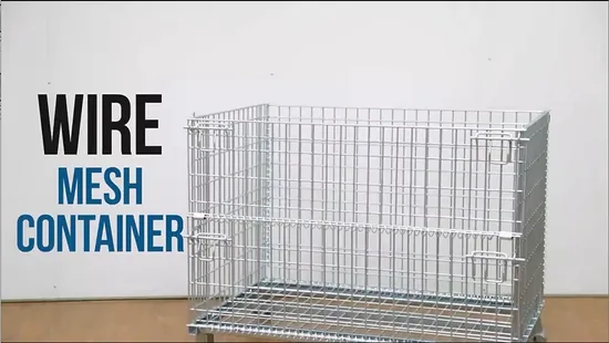 Contenitori di stoccaggio in metallo Pallet per contenitori in filo metallico zincato a caldo con scatola pieghevole in rete