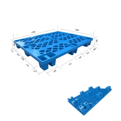 Pallet in plastica riutilizzabile con parte superiore piatta rinforzata in acciaio standard a faccia singola